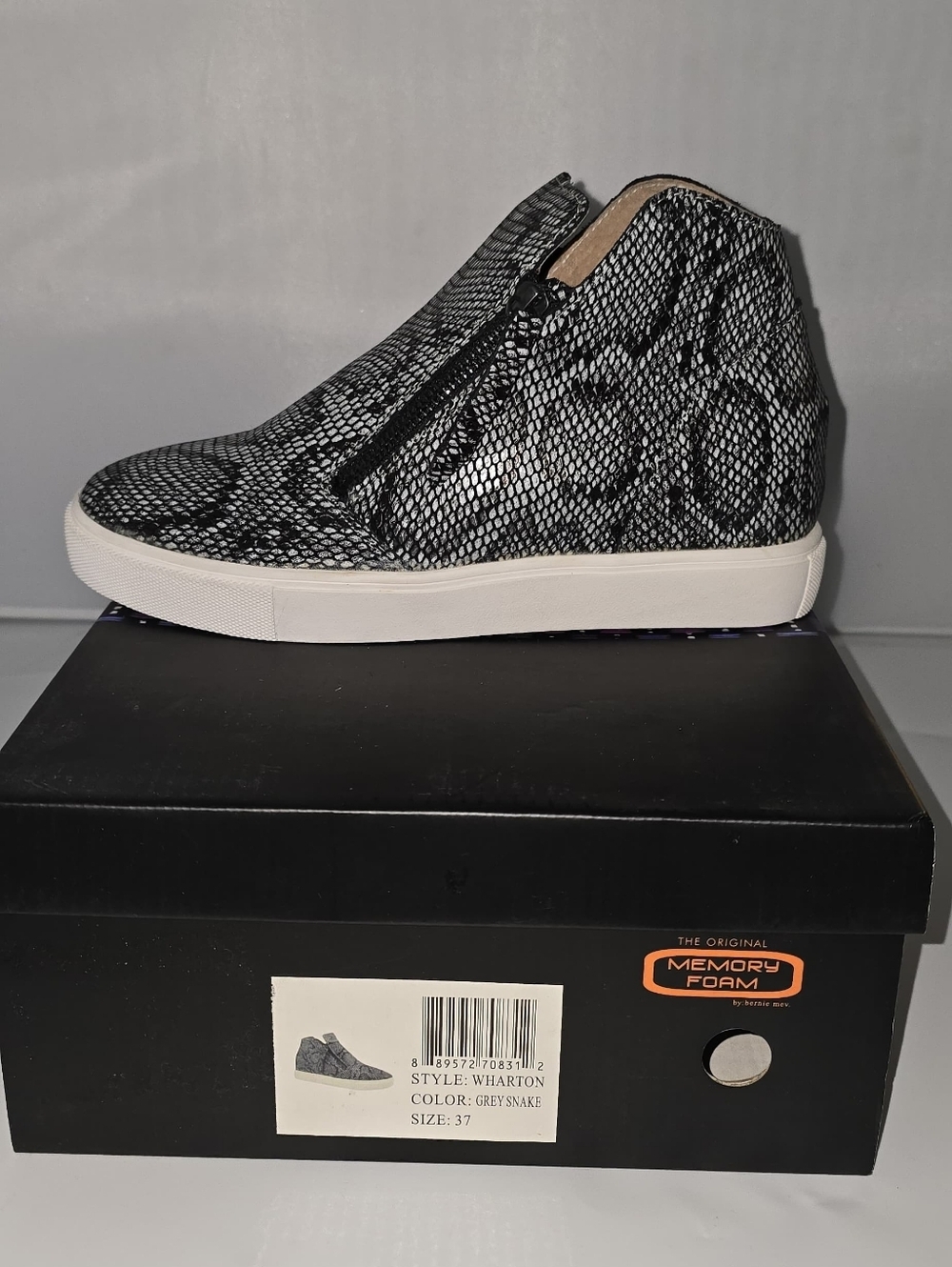 Bernie Mev dual-zip Boot WHARTON Leather Snakeskin-look